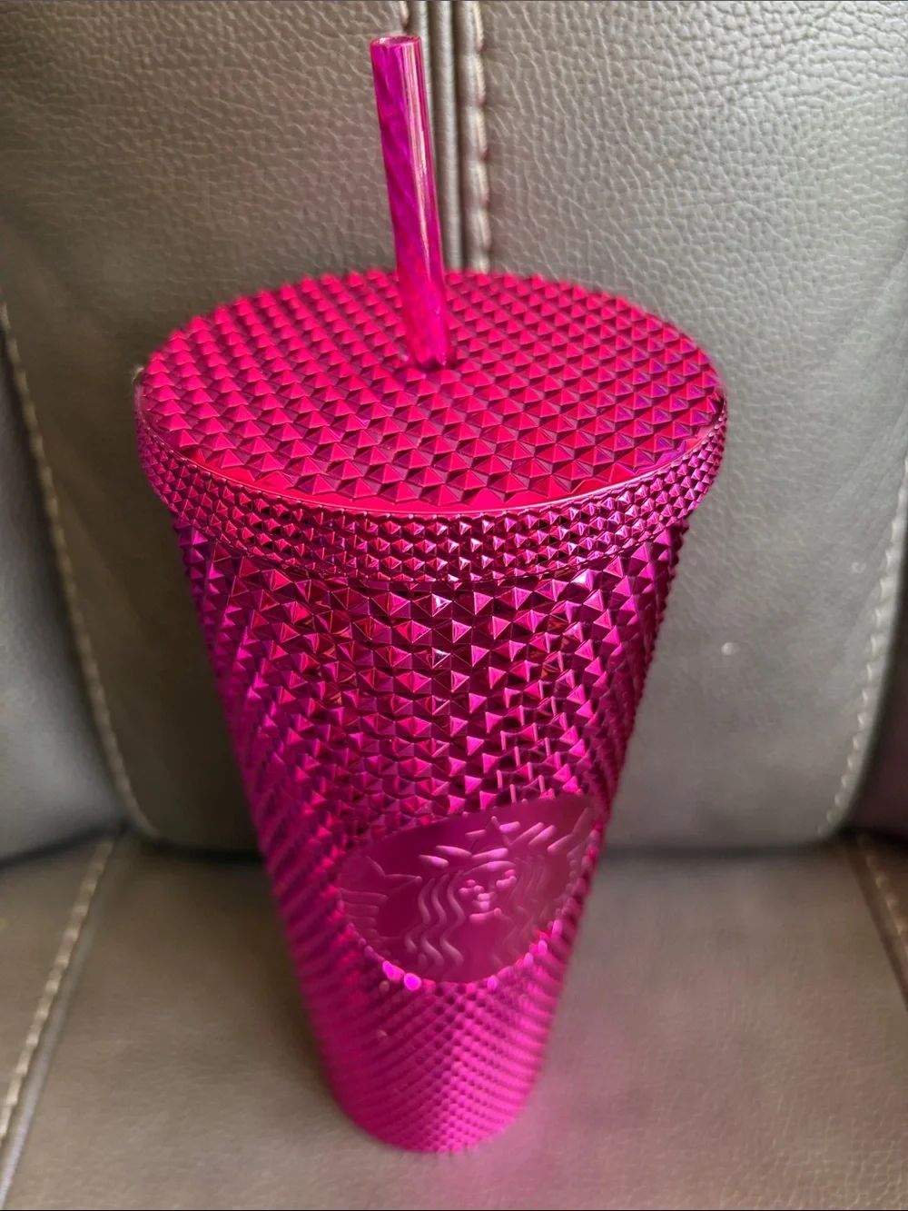 Starbucks Hot Pink Studded Tumbler with Straw